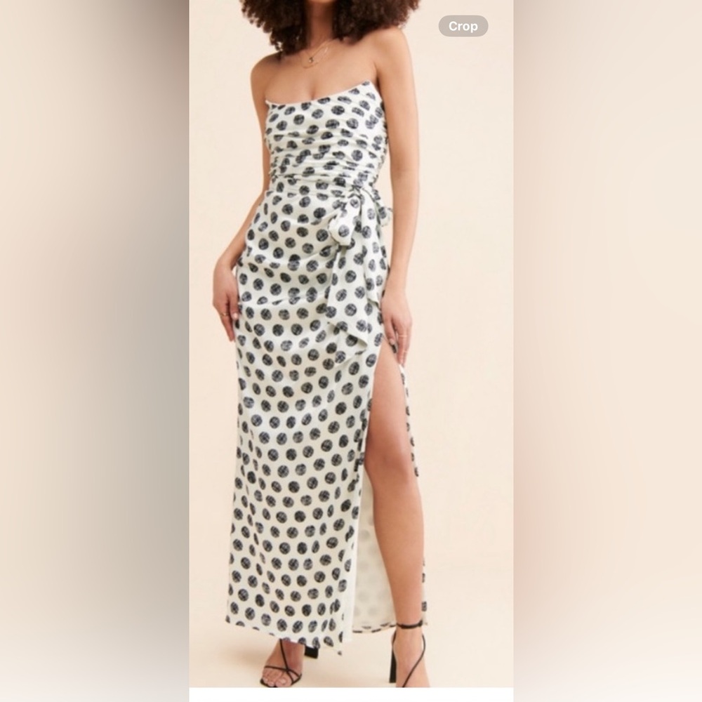 Hutch Strapless Polka Dot Wrap Skirt - Black and White